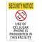 Signmission OSHA Security Sign, 14" Height, Rigid Plastic, Use Of Cellular Phone, Portrait OS-SN-P-1014-V-11786 - alternate 1